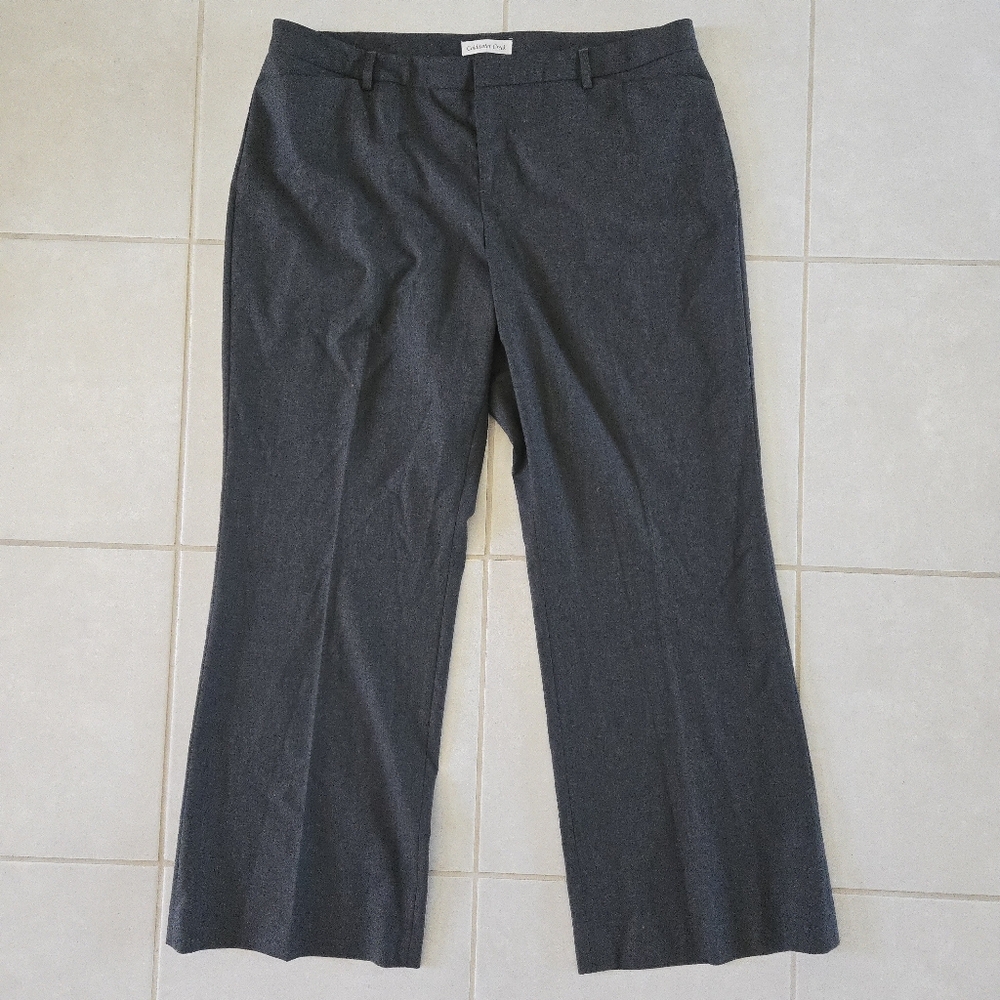 Coldwater Creek Women's Straight Dress Pants Petite 16 Gray Flat Front